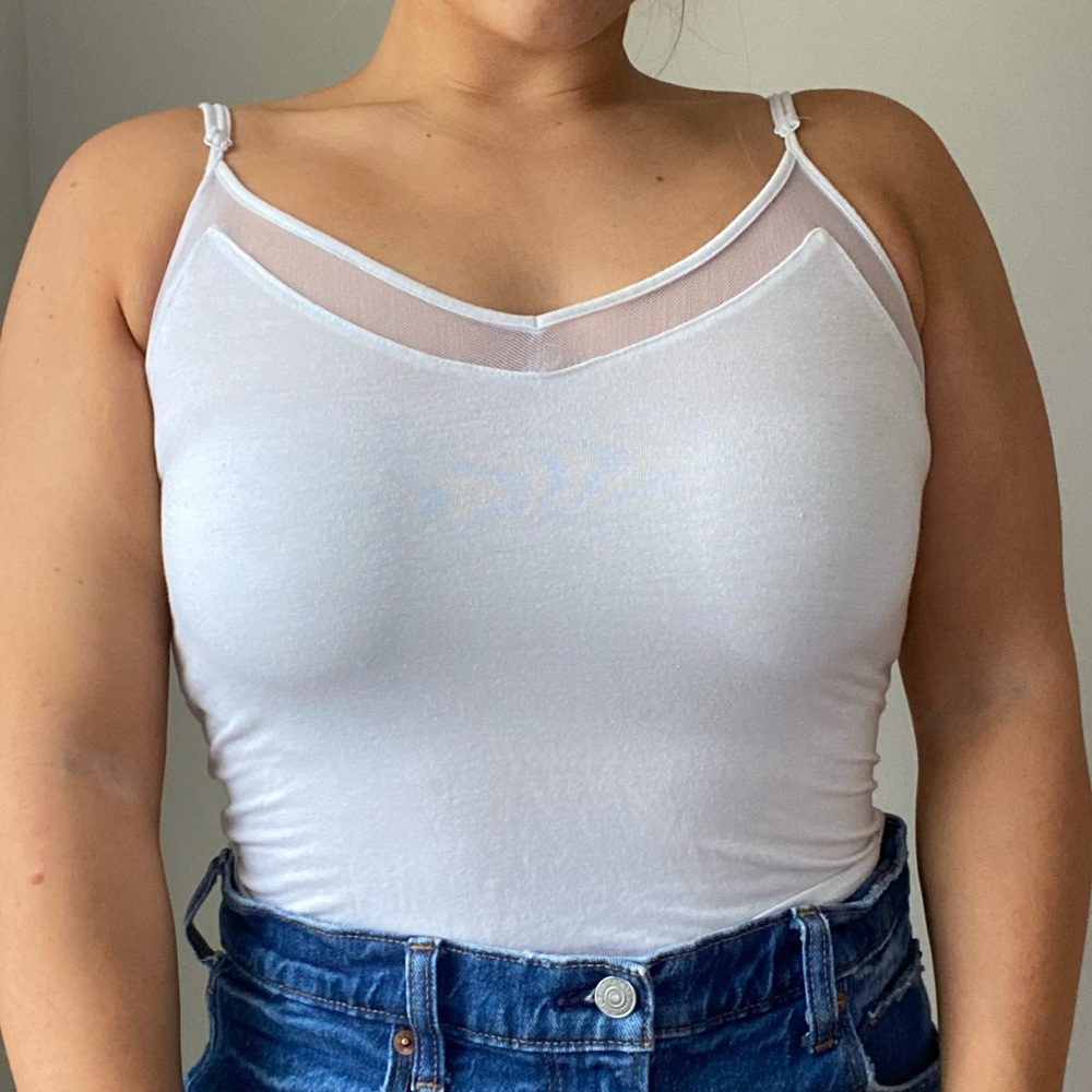 Garage white tank top